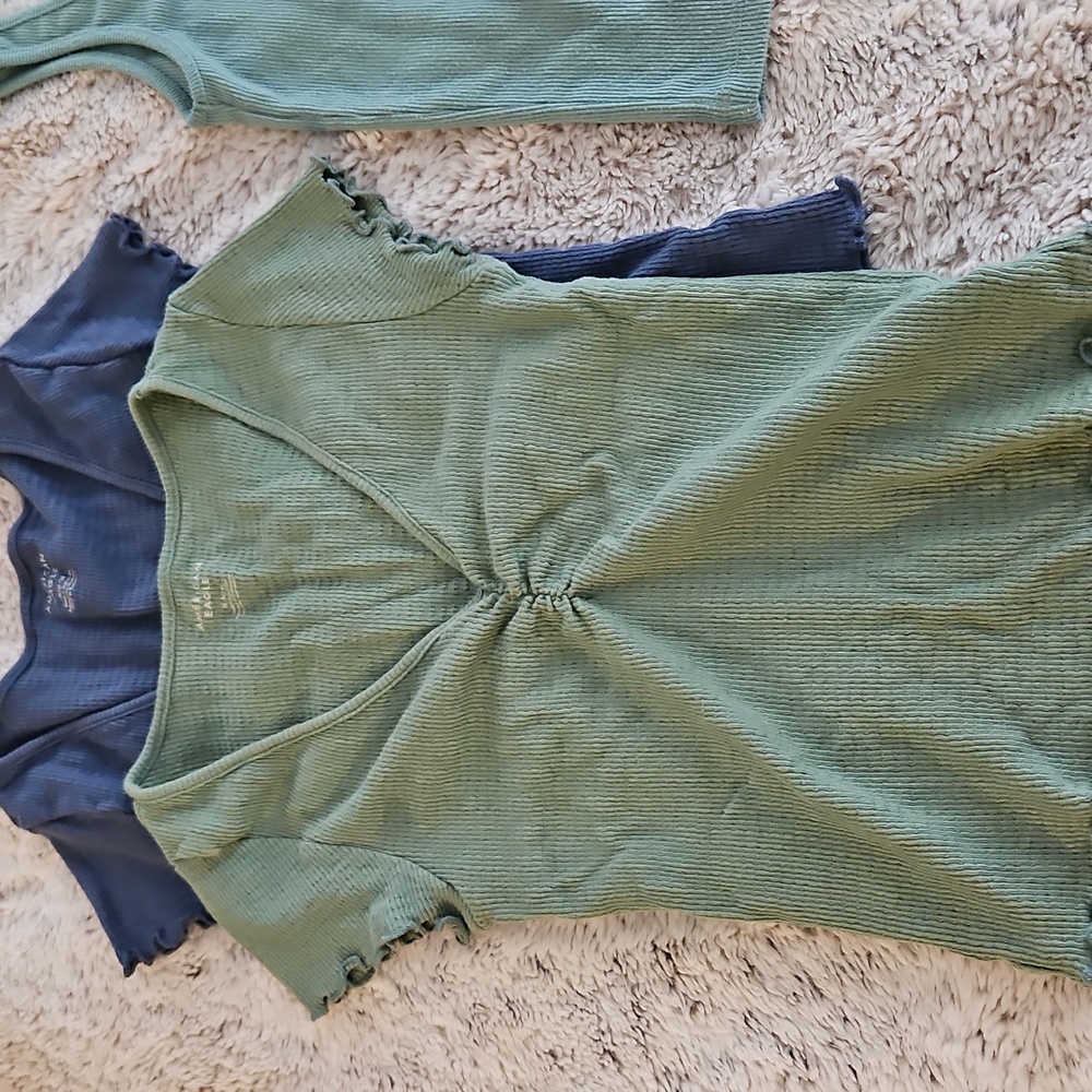 American Eagle Outfitters Ribbed Cinched Front Tops